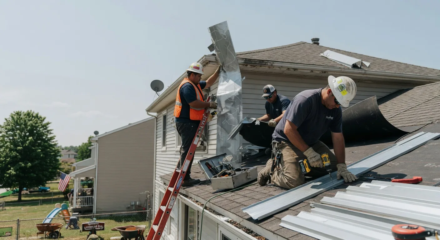 Storm Damage Metal Roof Repair in Stronghurst, IL